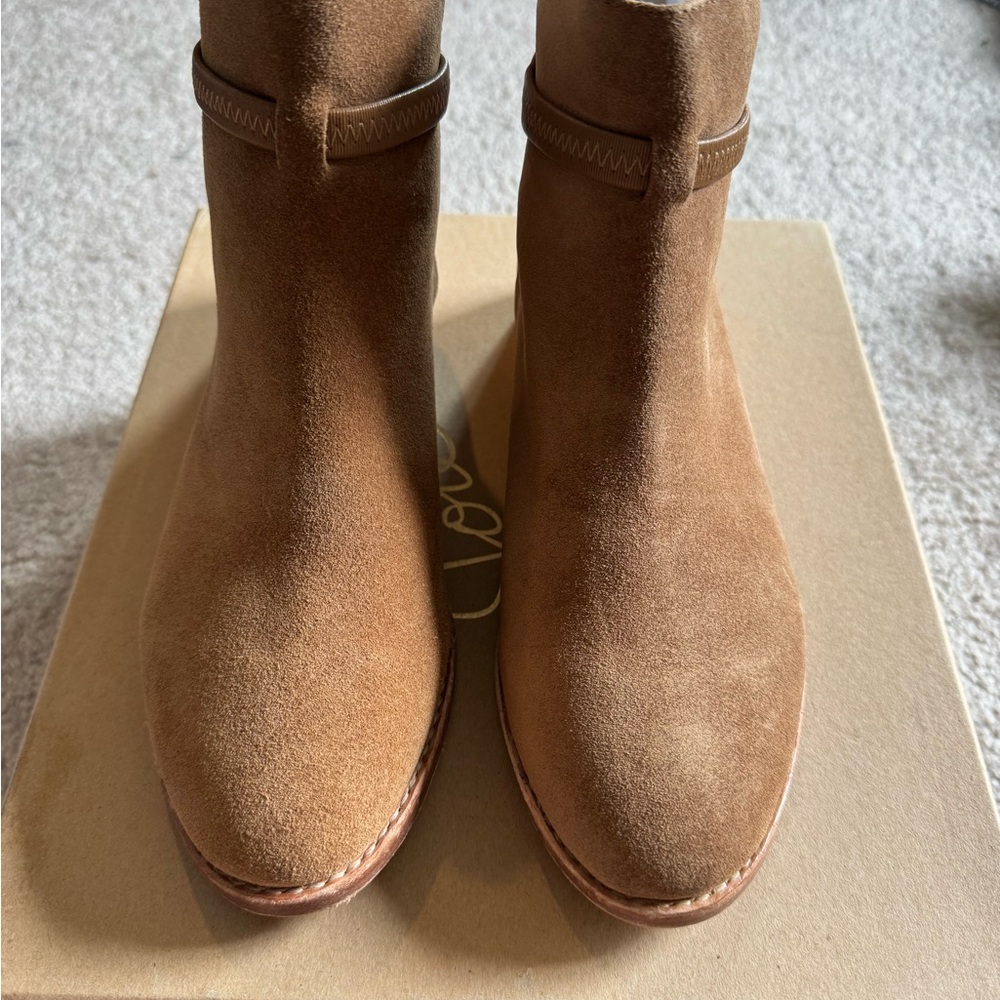 Joie Tan Ankle Booties Suede Minimalist Design